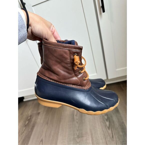 Sperry Top-Sider Girls Style STS91175 Duck Boots Saltwater - Brown Size US 4M - Picture 8 of 13